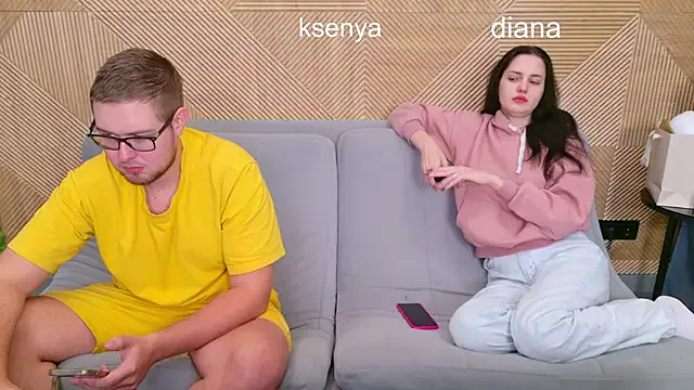 Ksenny — threesome sex + creampie